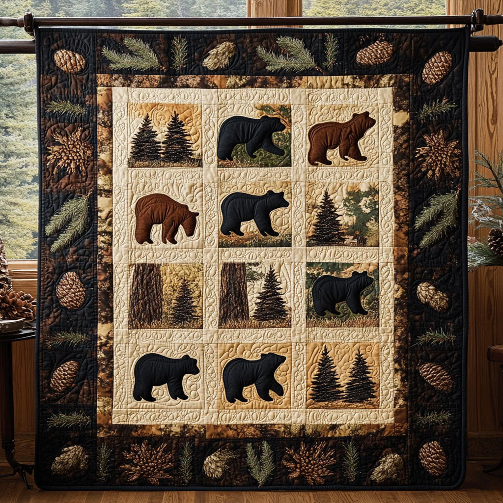 Bears And Pines Lodge WY1308026CL Quilt