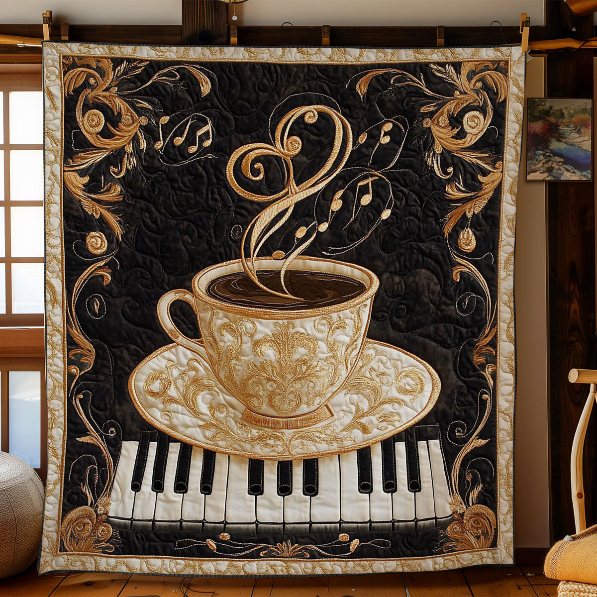 Coffee Cup Waltz WN2605021CL Quilt