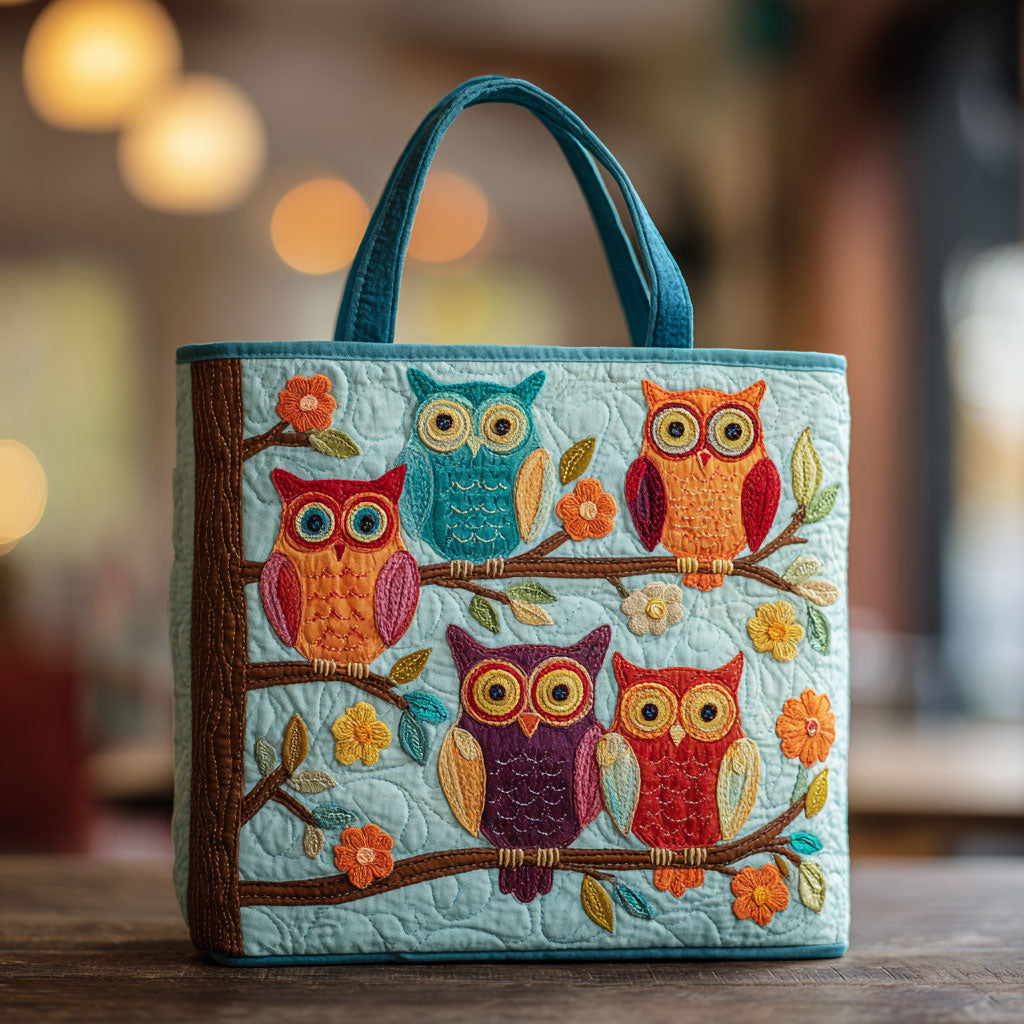 Cheerful Owl CW0210002CL Quilted Tote Bag
