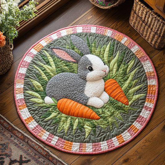 Rustic Bunny Delight WJ0605031CL Quilted Round Mat
