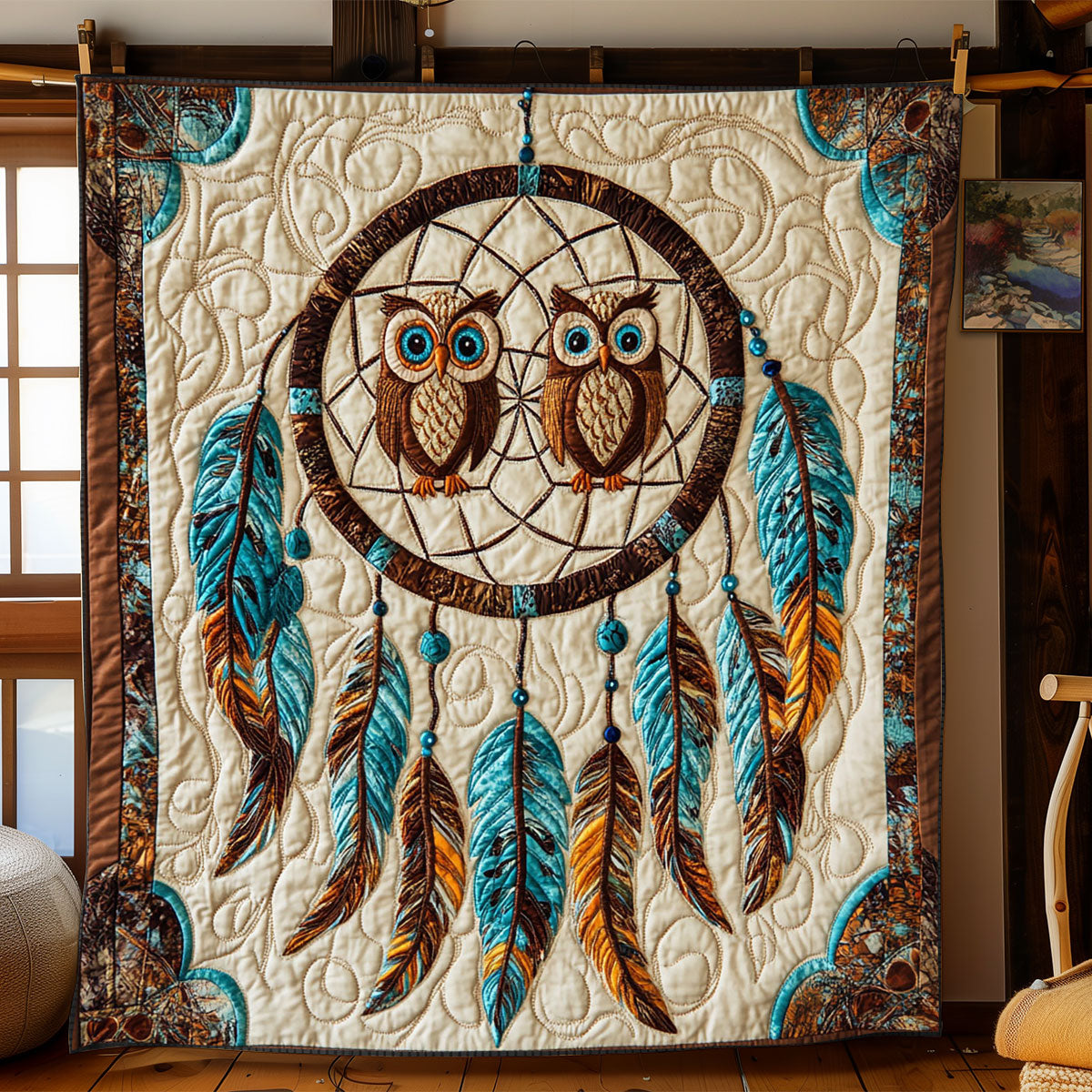 Native Dreamcatcher Owl WJ1401015CL Quilt