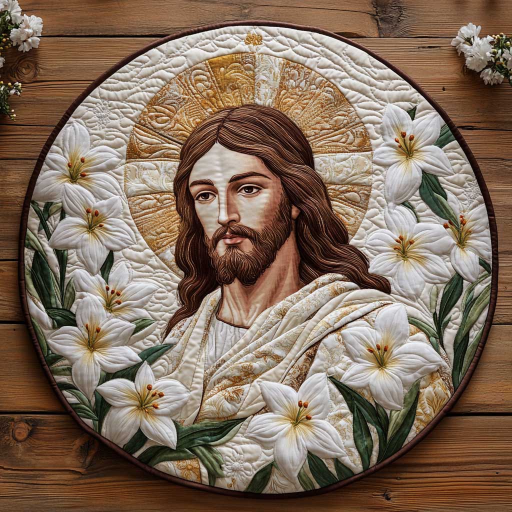 Christianity Jesus Glory WN2503044CL Quilted Round Mat
