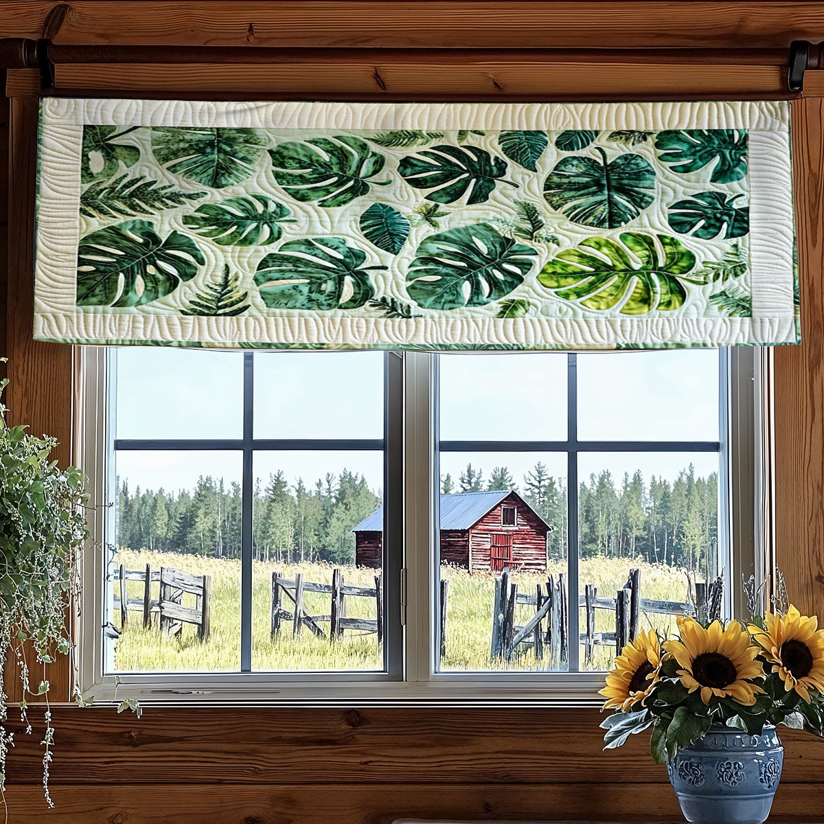 Monstera Medley WY1407005CL Quilted Valance