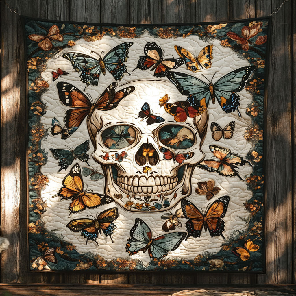 Crimson Skull Butterfly WN2309031CL Quilt