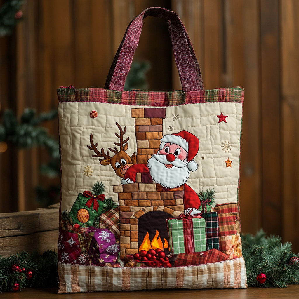 Santa Surprise Pop WN1811088CL Quilted Tote Bag