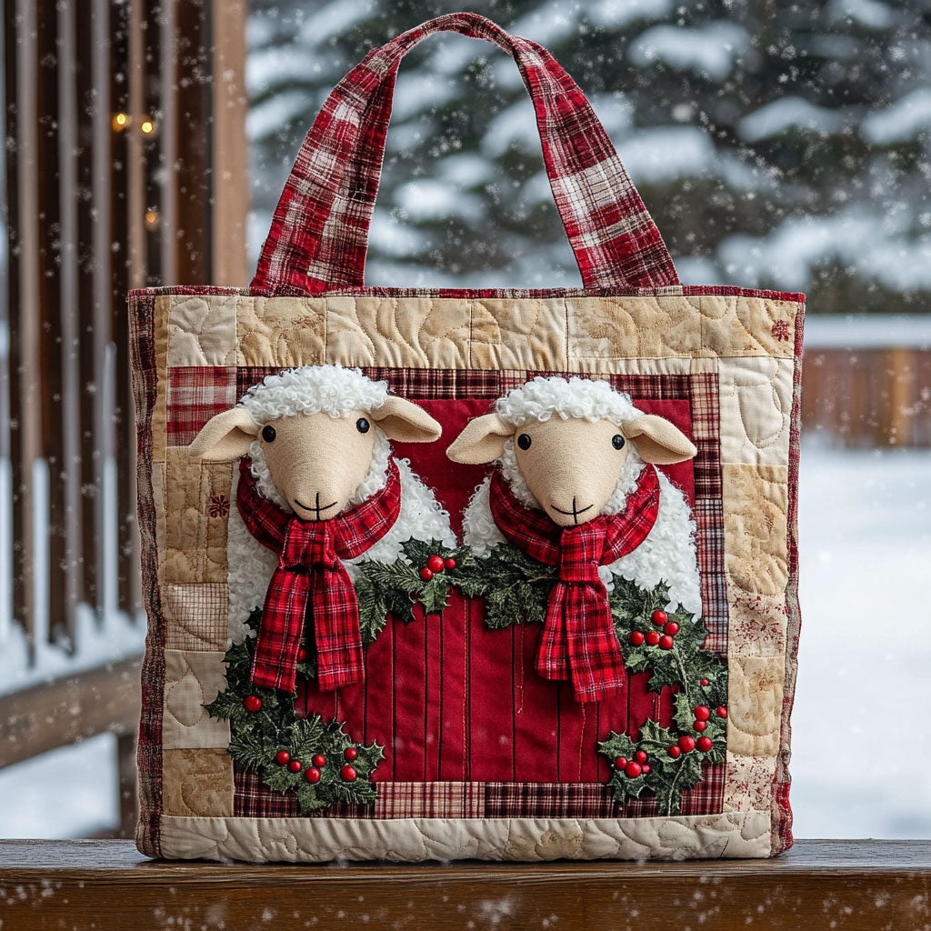 Sweet Sheep Christmas WN1711074CL Quilted Tote Bag