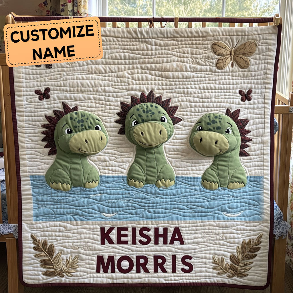 Snuggle Saurus CP2607004CL Personalized Baby Quilt