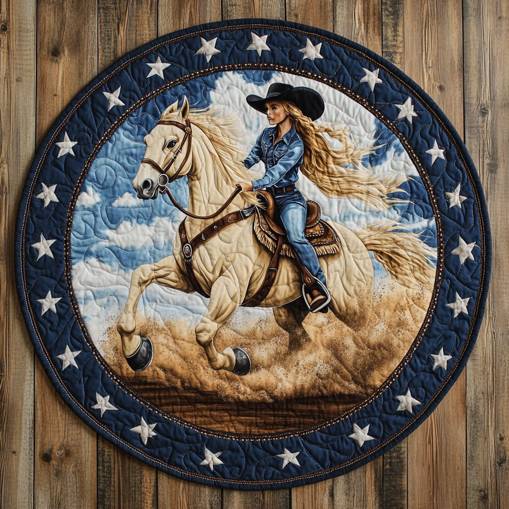 Western Girl WX1505037CL Quilted Round Mat