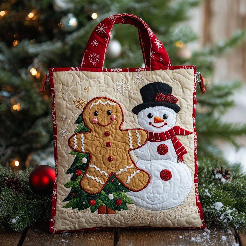 Warm Wishes Gingerbread WN0411100CL Quilted Tote Bag