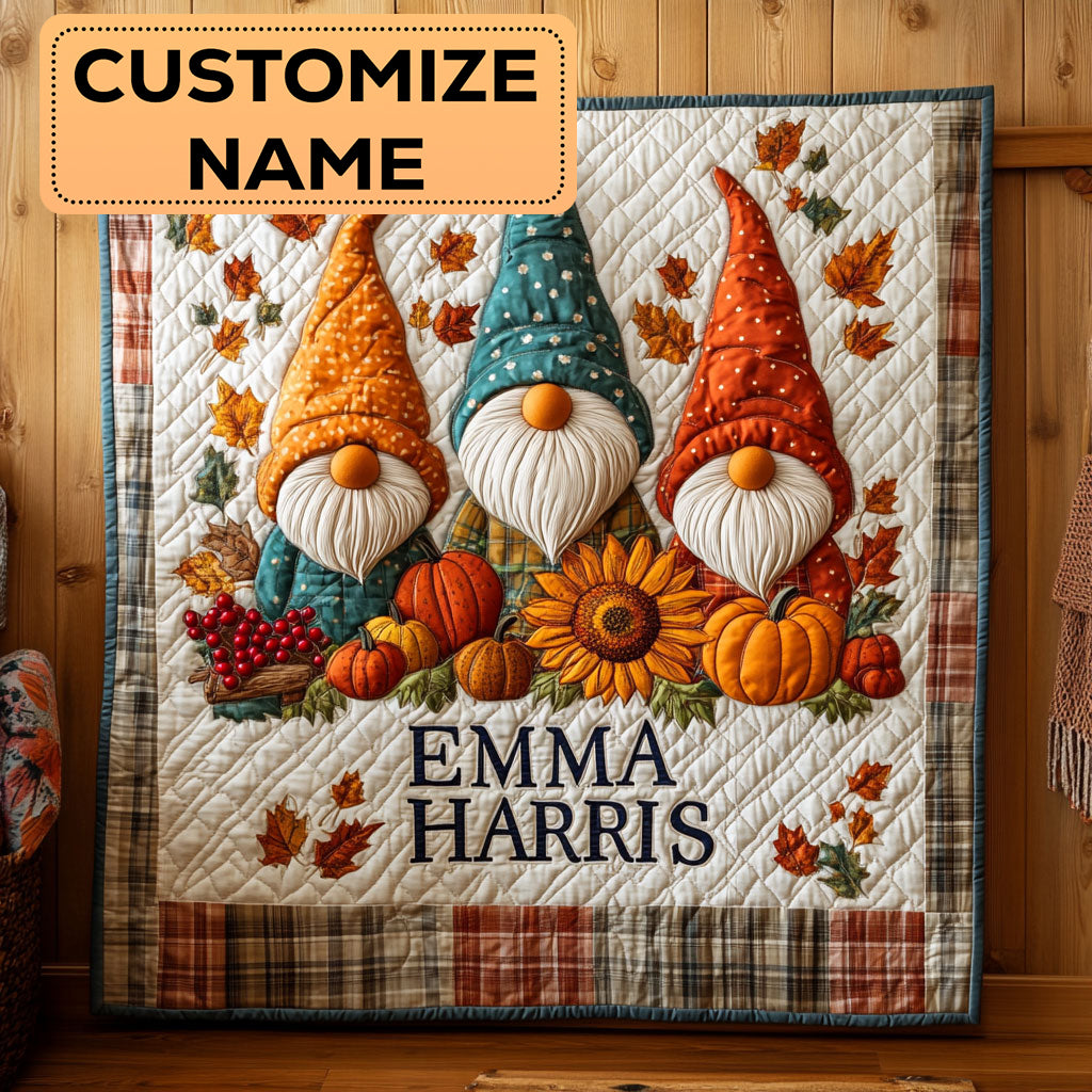 Magic Fall Gnome CW3007041CL Personalized Baby Quilt