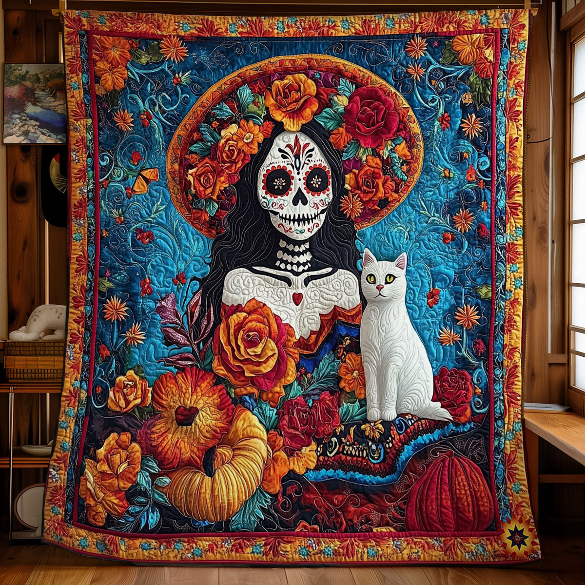 Sombrero Hat Skeleton WY2012064CL Quilt