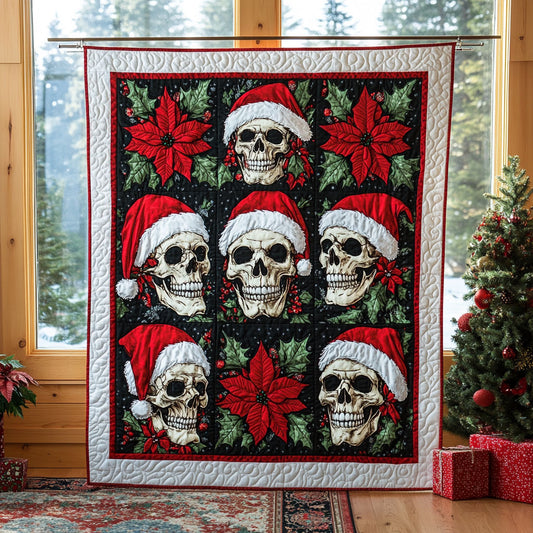 Skull Poinsettia Glow CW0810052CL Quilt