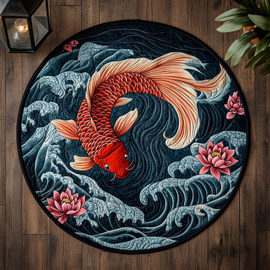 Goldfish Lotus WX2105019CL Quilted Round Mat