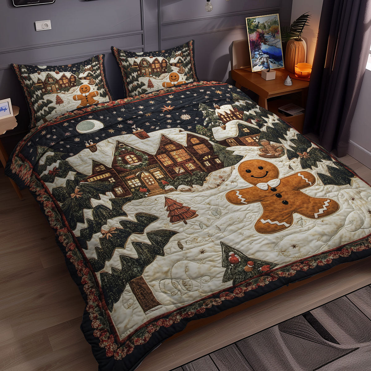 Gingerbread Man Noel WX2311068CL Duvet Cover Set