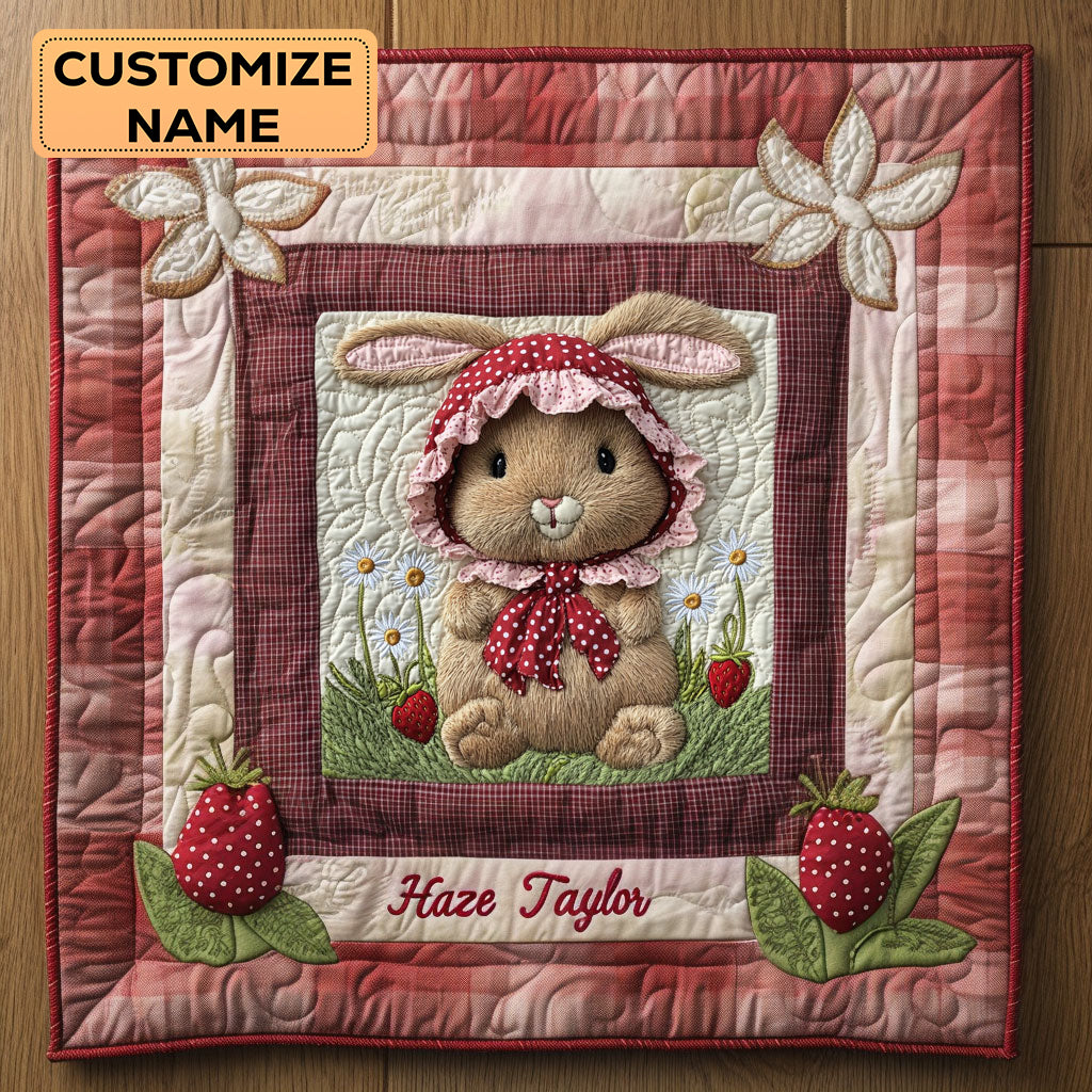 Sweetheart Bunny WN1807096CL Personalized Baby Quilt
