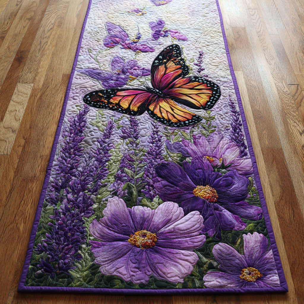 Butterfly Bloom Garden CW1207006CL Quilted Table Runner