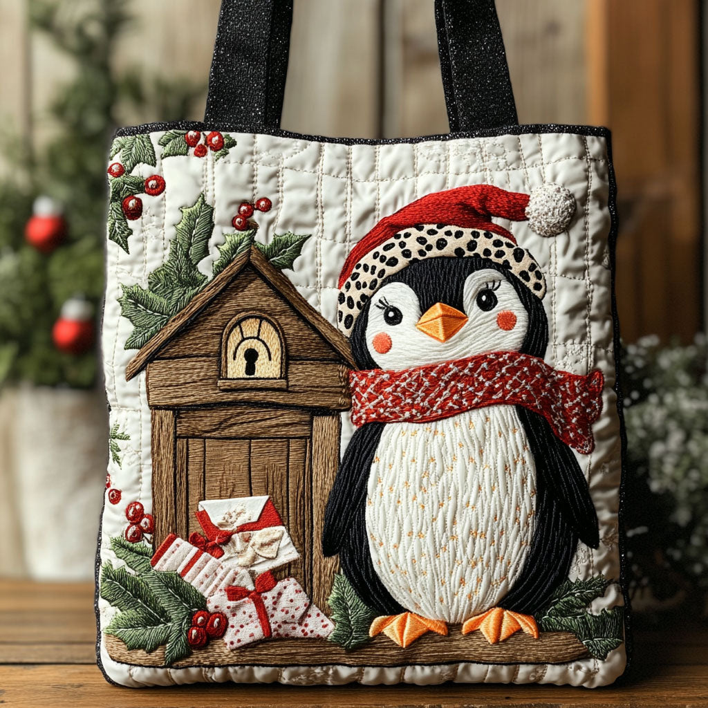 Happy Penguin CW1511030CL Quilted Tote Bag