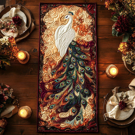 Peacock Grace WN1106075CL Quilted Table Runner