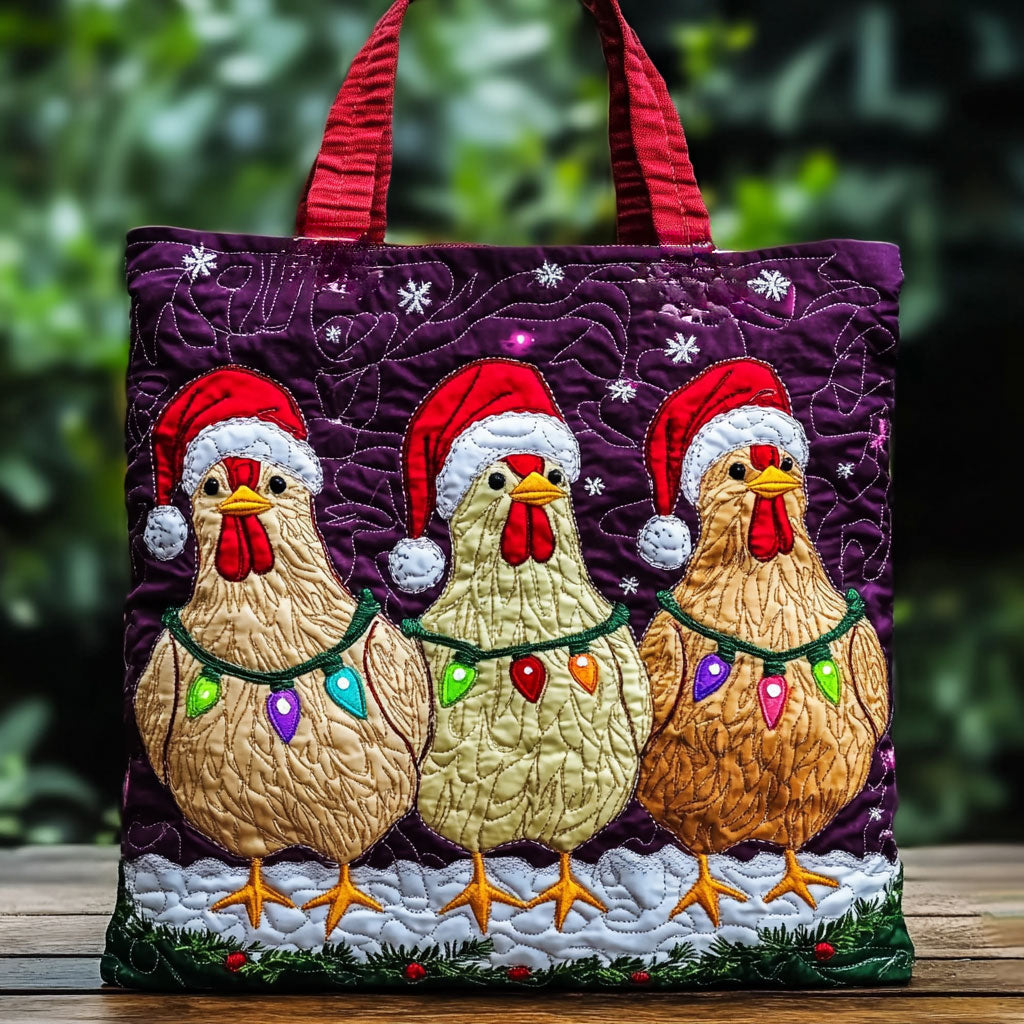Santa Chicken WN0810043CL Quilted Tote Bag