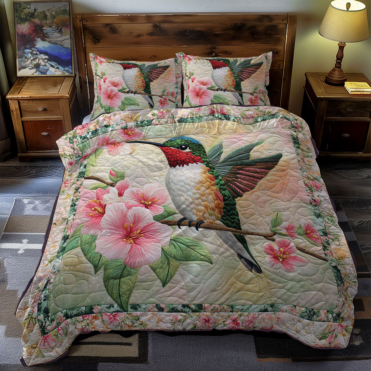 Hummingbird Flower WX1312084CL Duvet Cover Set