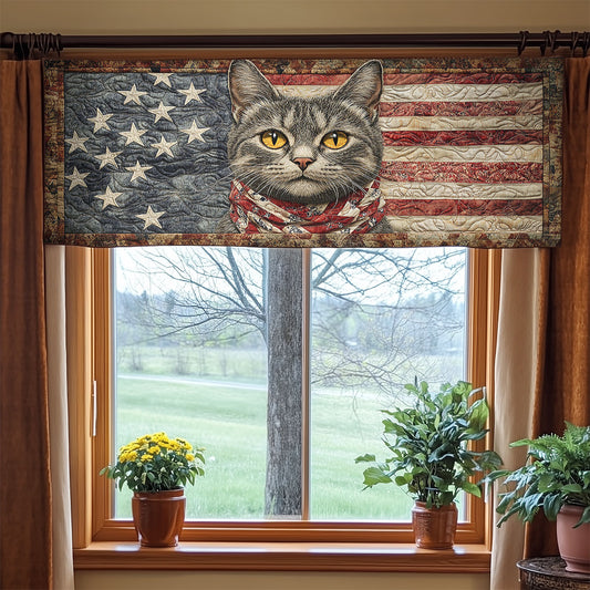 Wrapped In Stars Cat WN1006090CL Quilted Valance