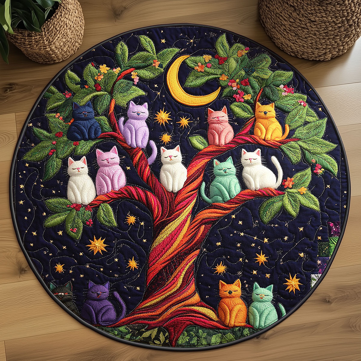 Cathedral Of The Cats WJ3107042CL Quilted Round Mat