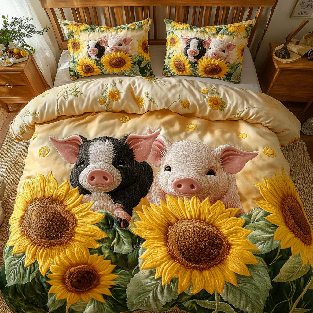 Sunflower Pig Charm CW0801045CL Duvet Cover Set