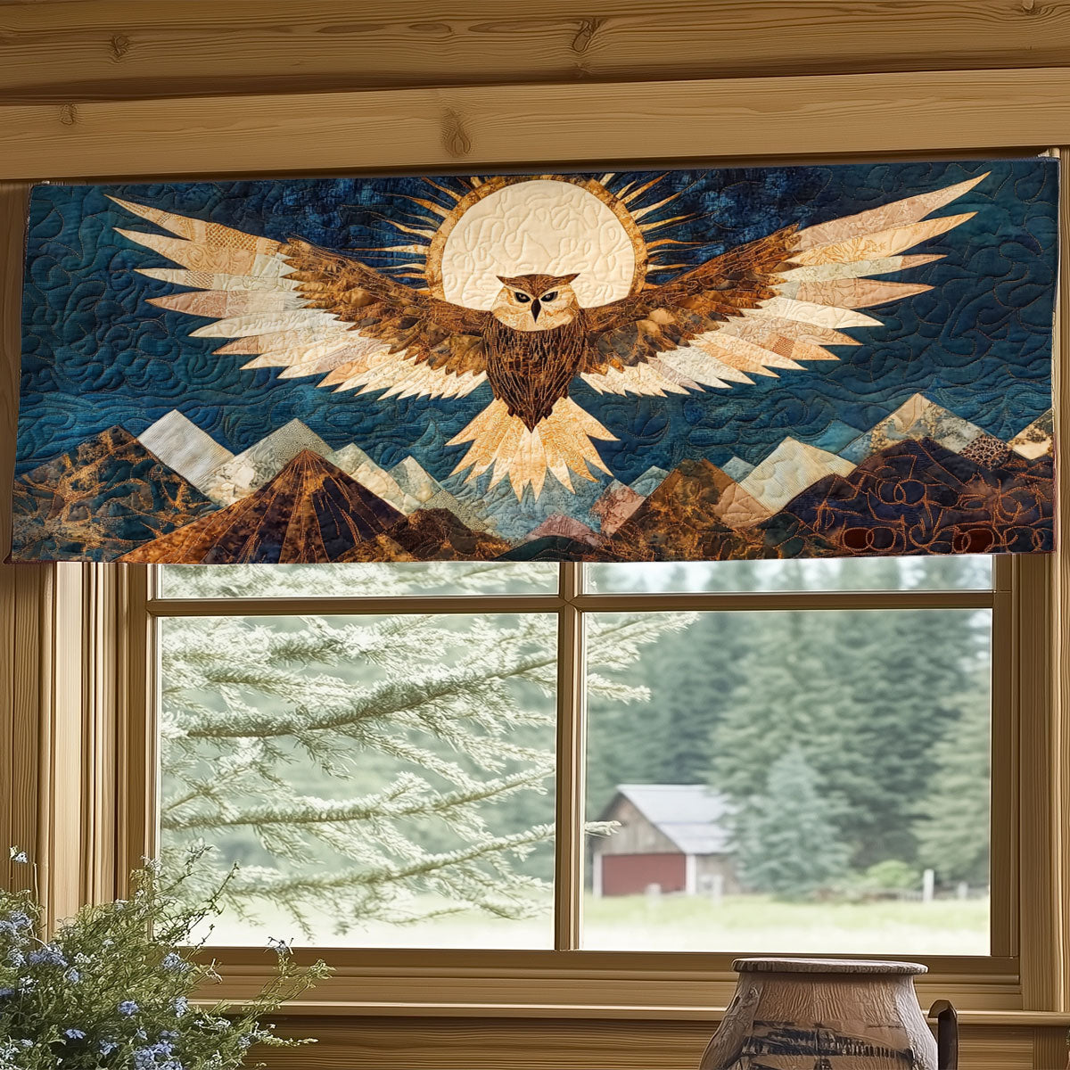 Moon Owl WY2404051CL Quilted Valance