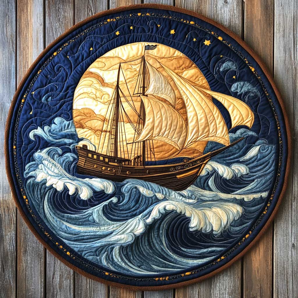 Night Trip CQ2404012CL Quilted Round Mat