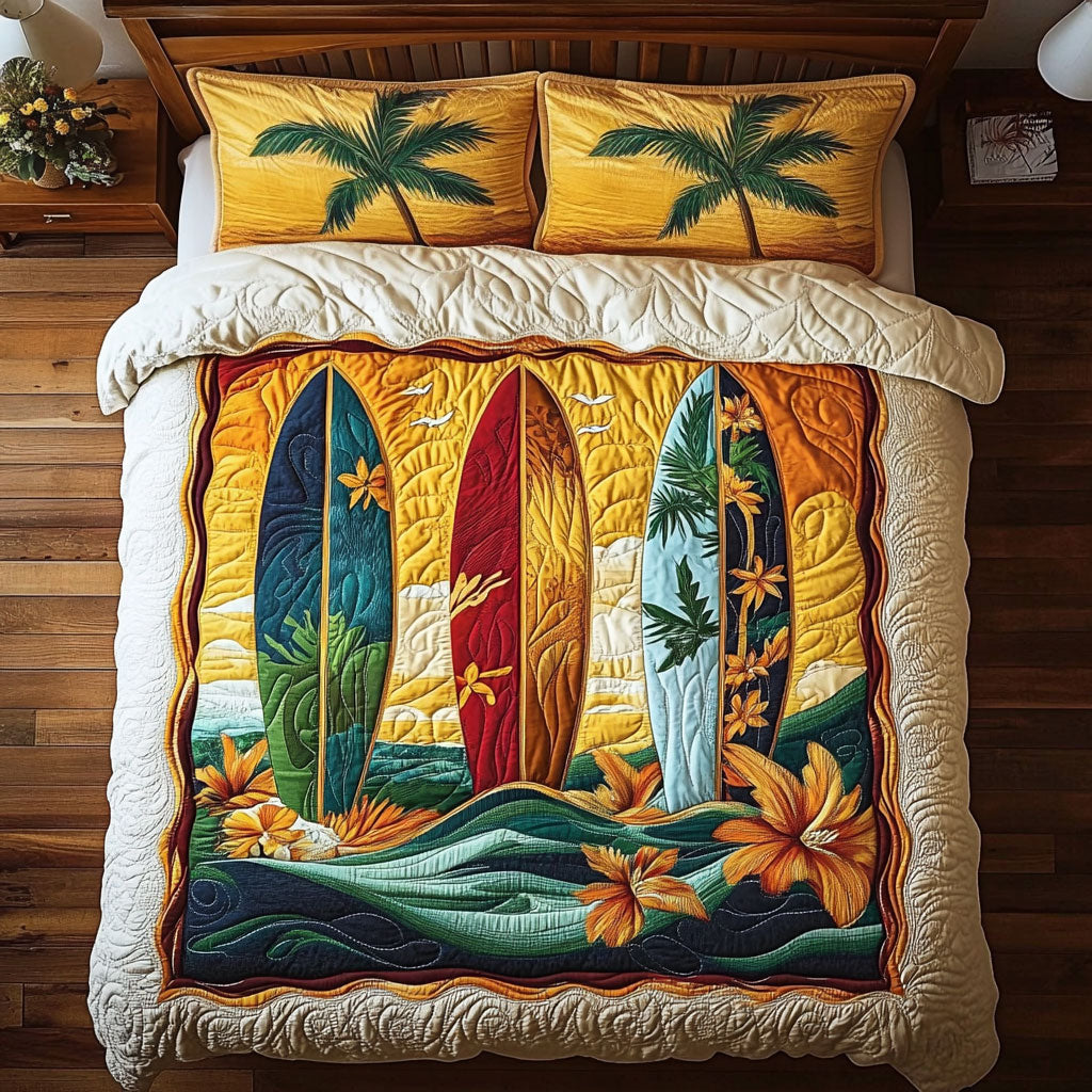 Surfboard Sunset WY0407046CL Duvet Cover Set