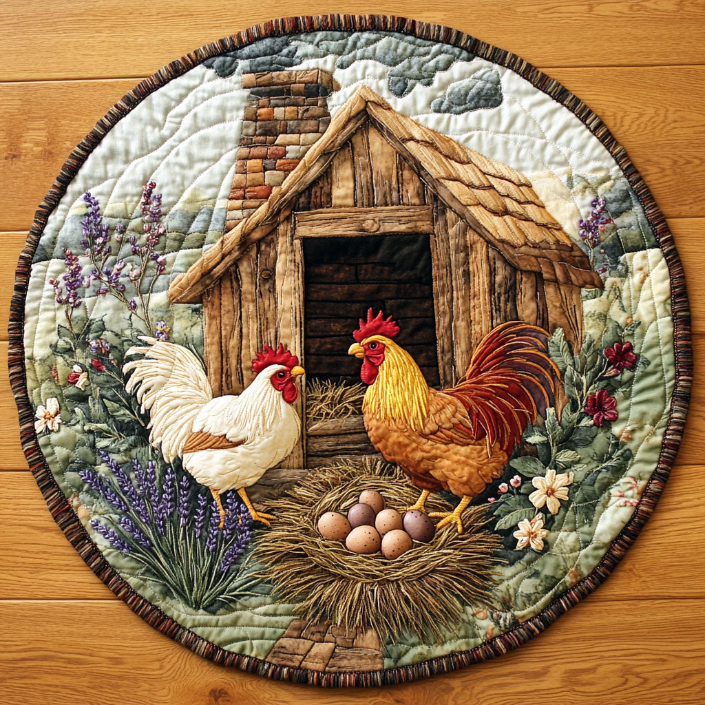 The Quilted Coop CM2504016CL Quilted Round Mat