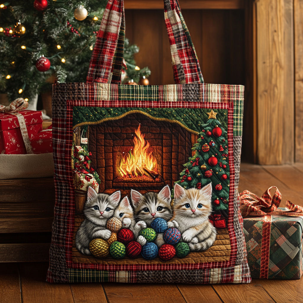Cat Christmas Charm WN1211006CL Quilted Tote Bag