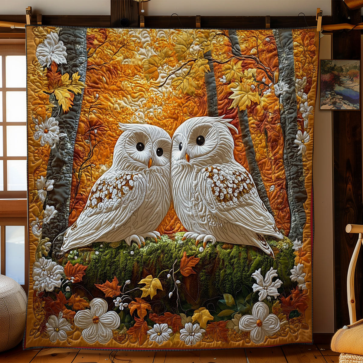 Couple White Owl WY0201030CL Quilt