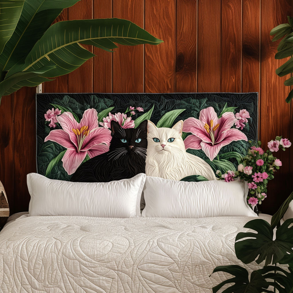 Enchanted Lily Cats KL3012007CL Quilted Headboard Slipcover