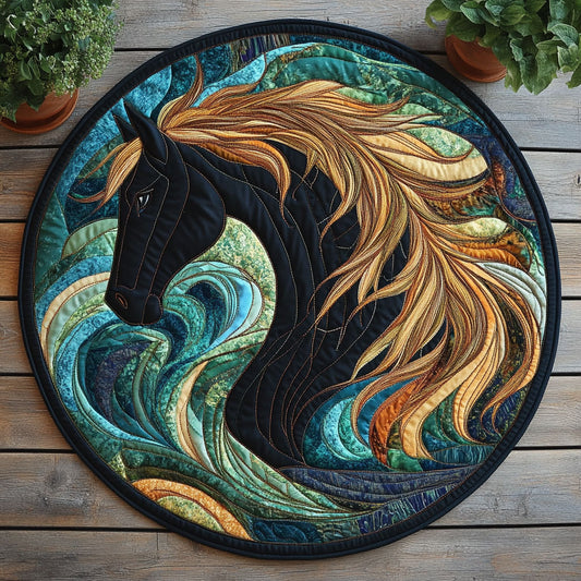 Majestic Horse CW1006036CL Quilted Round Mat