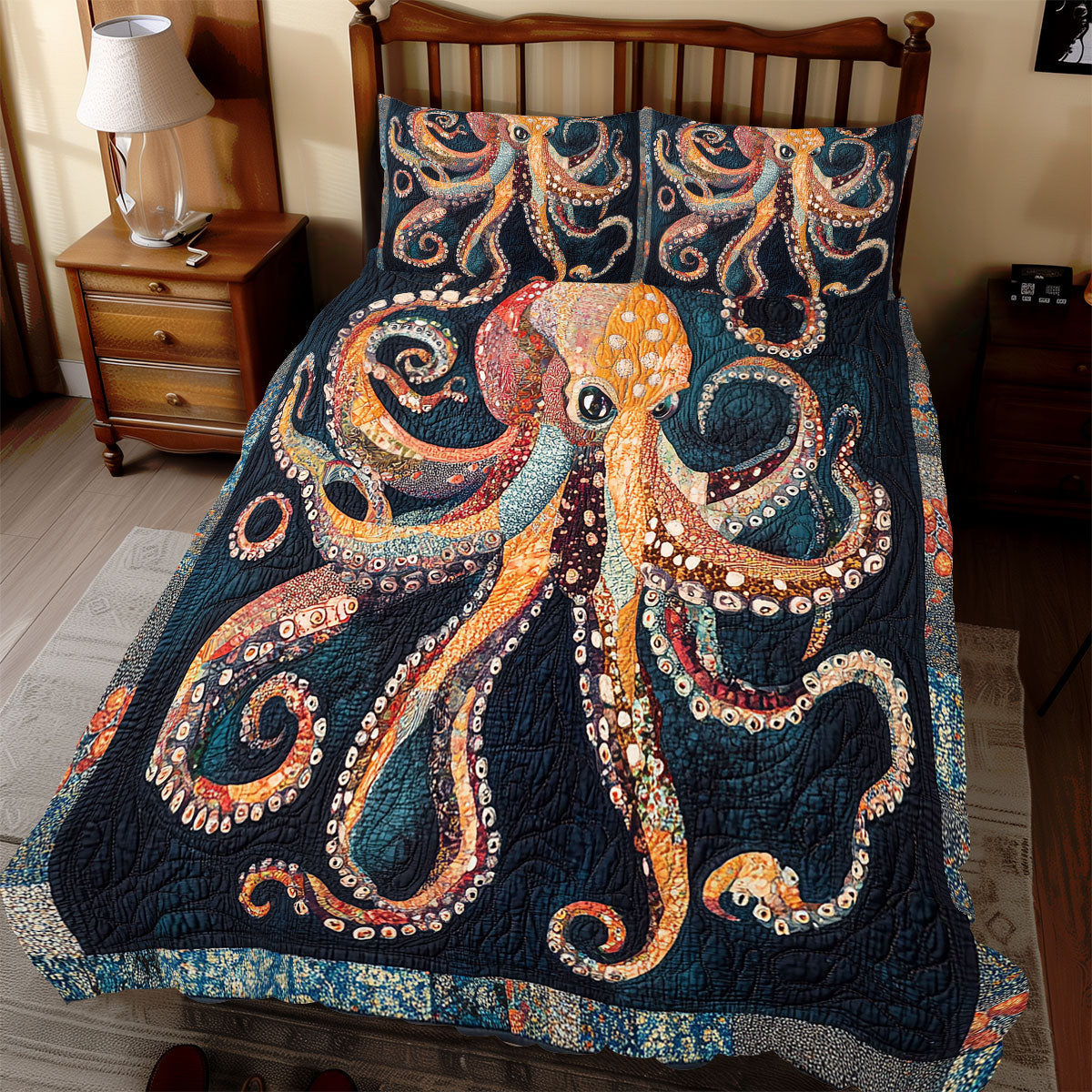 Octopus Orange WX0212085CL Duvet Cover Set