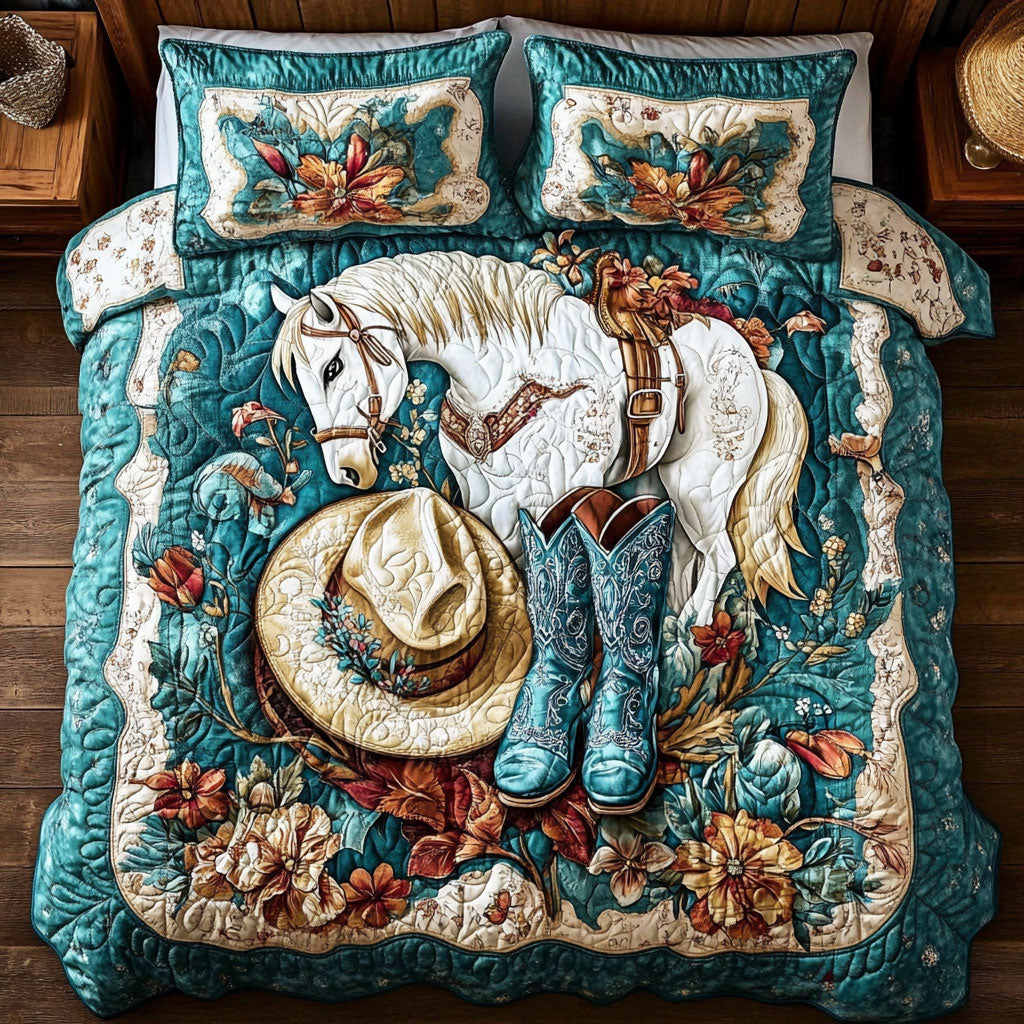 Cowboy Style White Horse WY1701002CL Duvet Cover Set