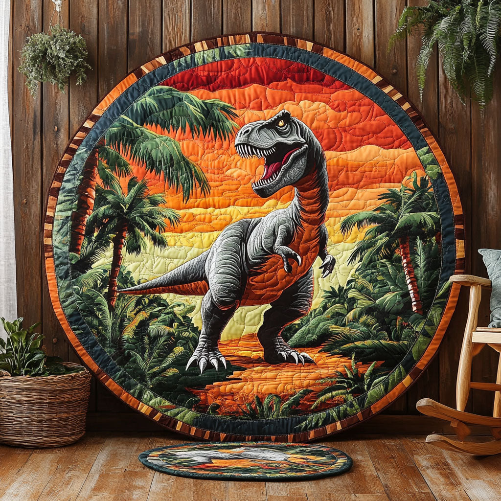 T-Rex Dinosaur WJ0204026CL Quilted Round Mat