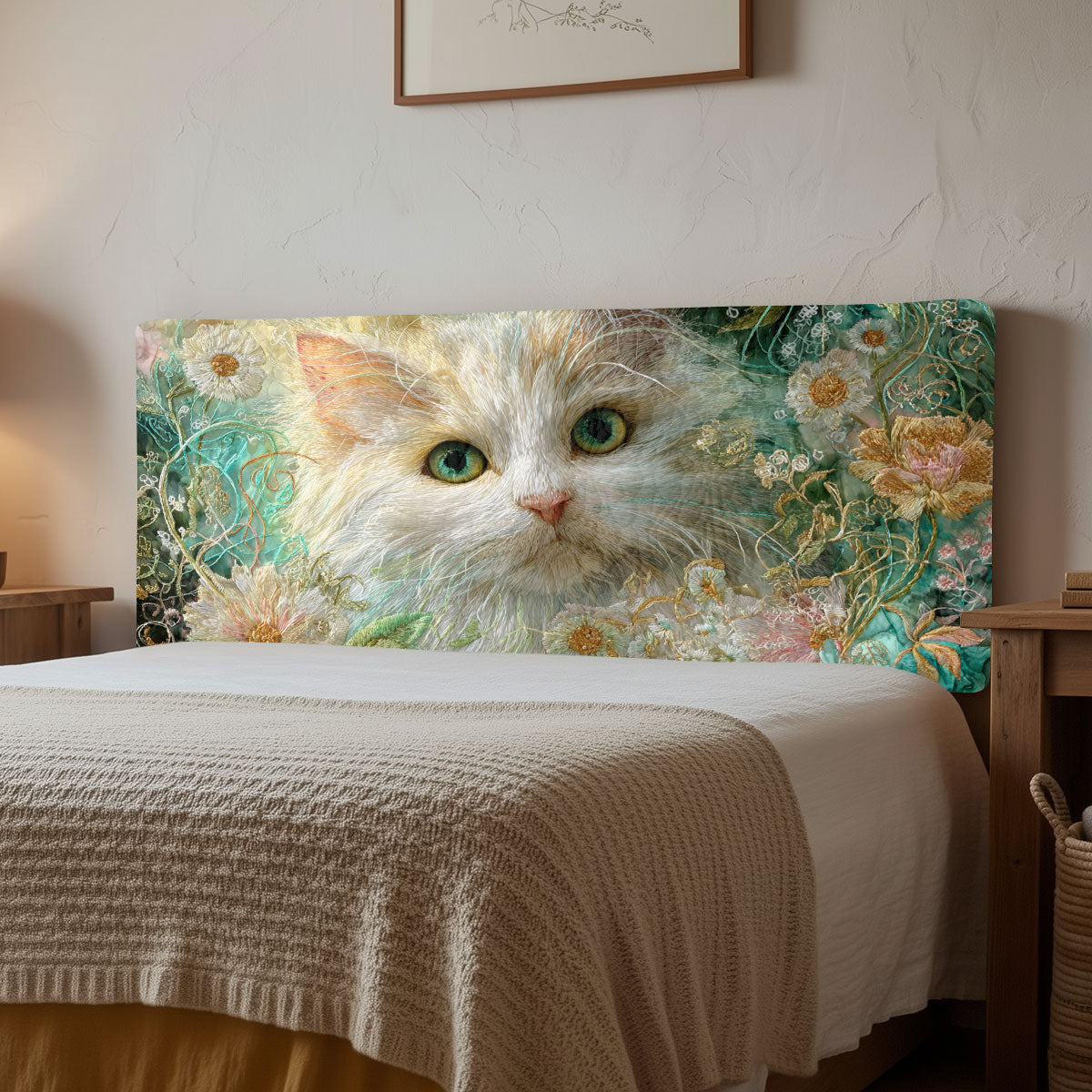 Floral Dream Cat CW2212018CL Quilted Headboard Slipcover