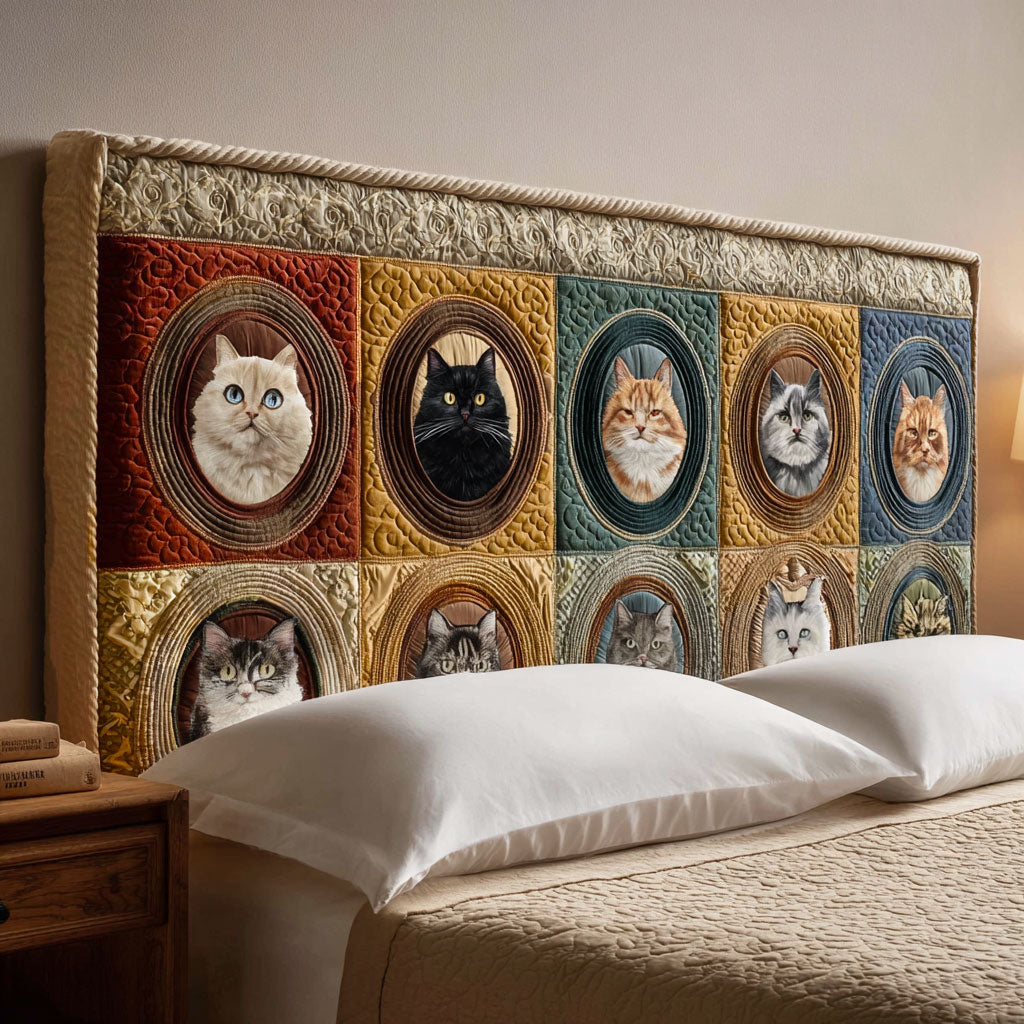 Victorian Cats CP2212004CL Quilted Headboard Slipcover