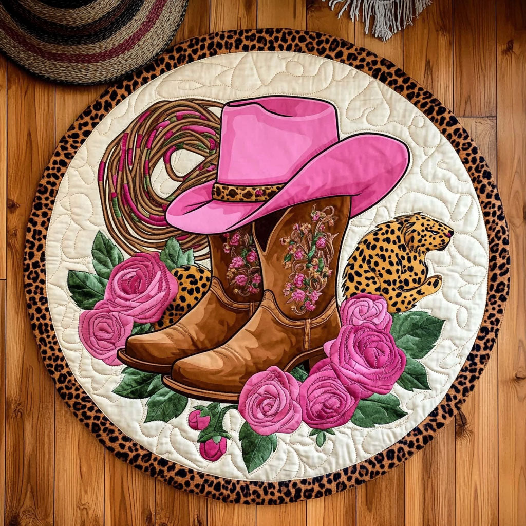Rose Cowboy WY1906045CL Quilted Round Mat