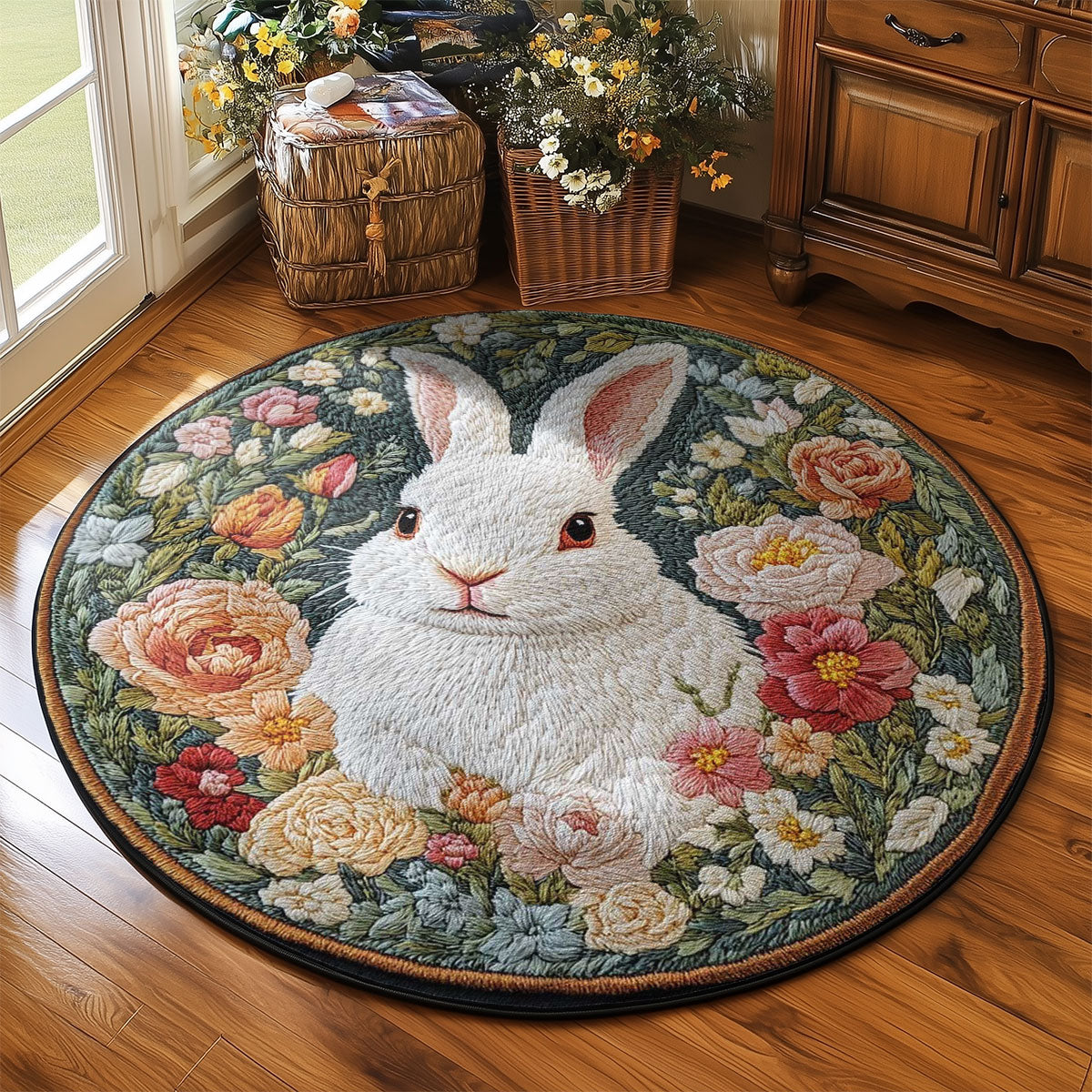 Charming Bunny WN0505025CL Quilted Round Mat