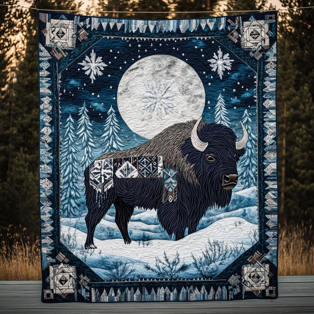 Bison In Winter Forest DH1209003CL Quilt