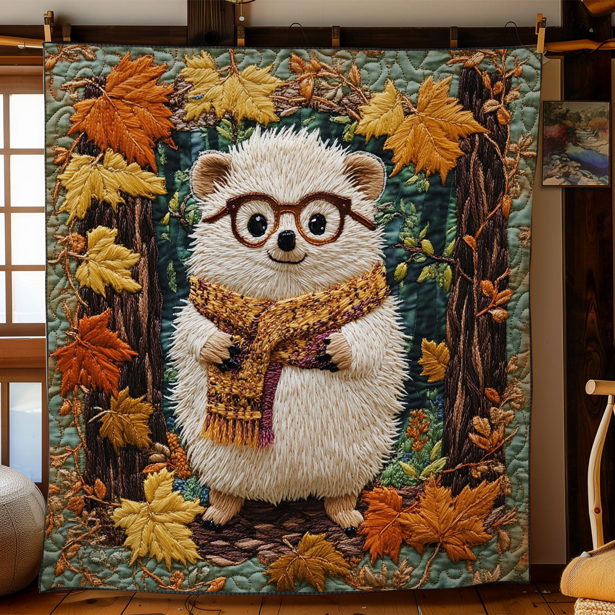 Hedgehog Autumn WN2905025CL Quilt