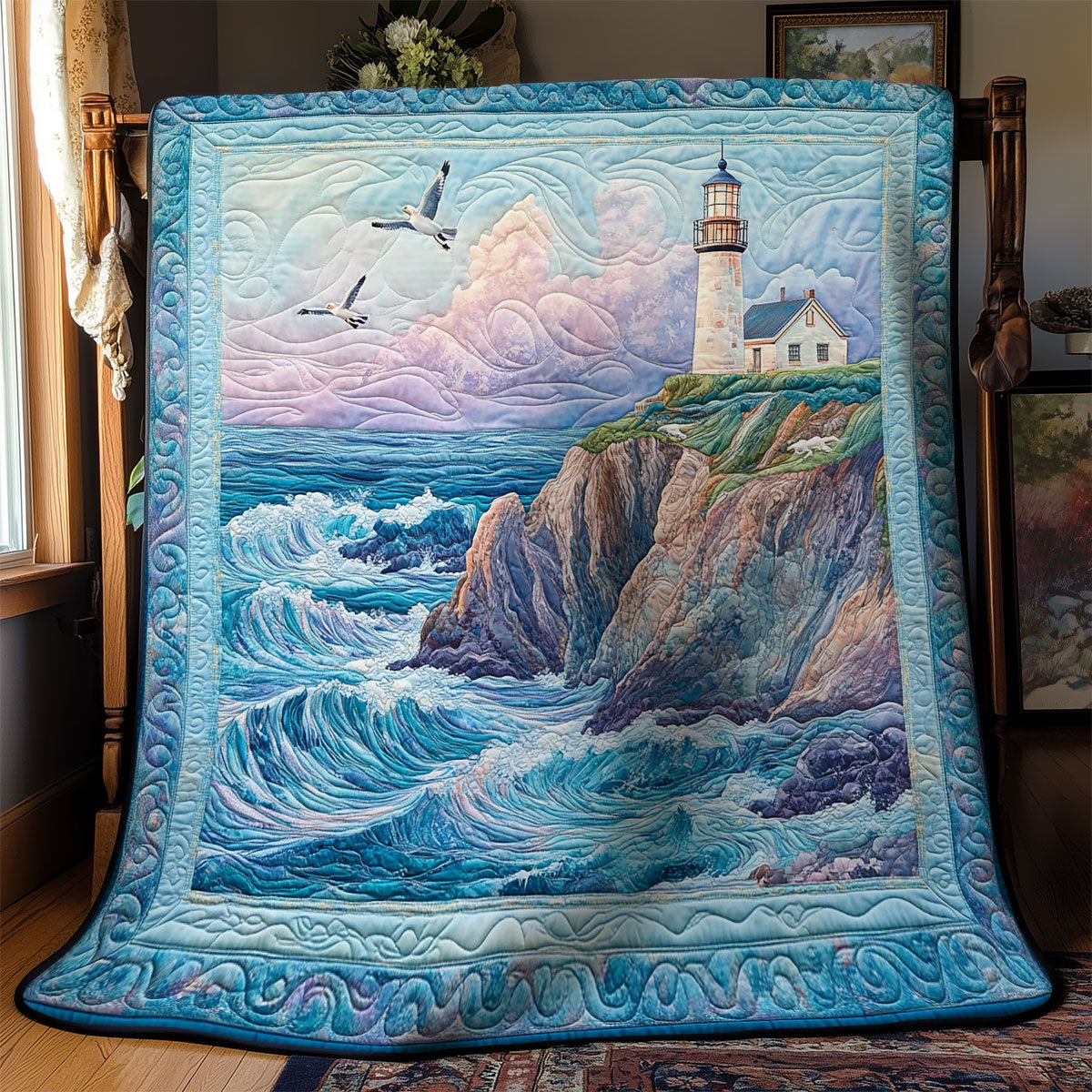 Lighthouse In Rock WY2103047CL Quilt