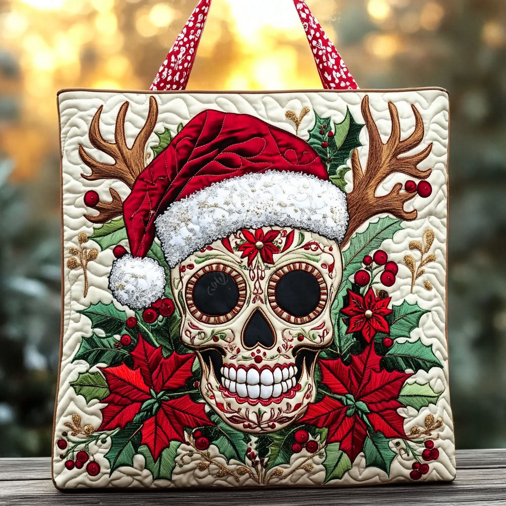 Skull Yuletide Dream WN0310081CL Quilted Tote Bag