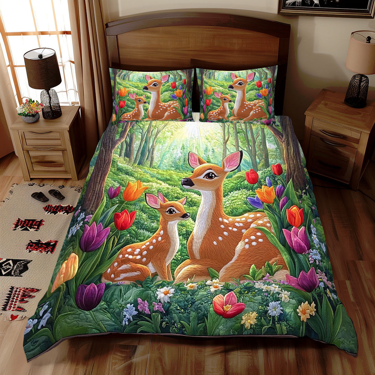 Deer In Forest WX1012042CL Duvet Cover Set