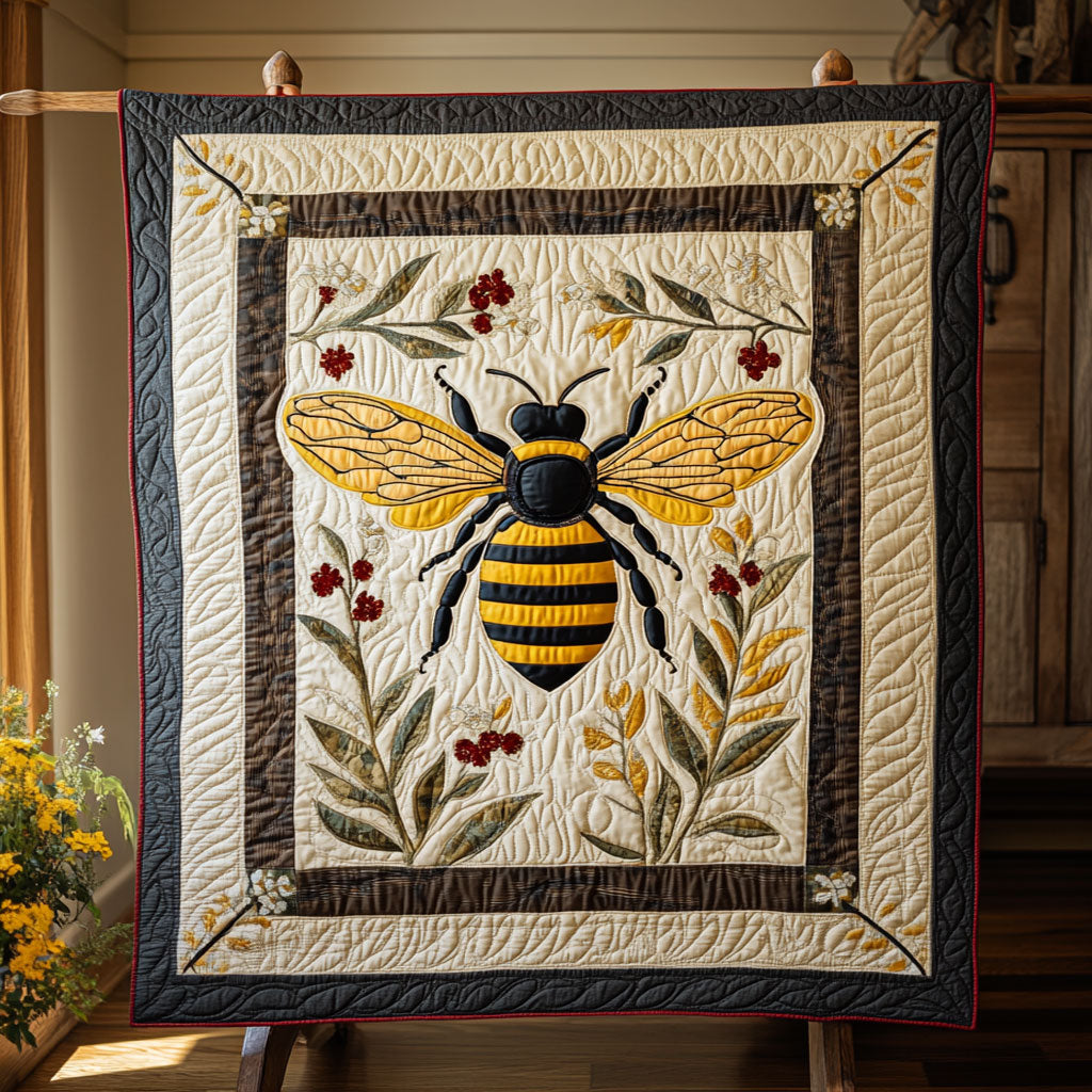 Floral Wreath Bee WY1808026CL Quilt