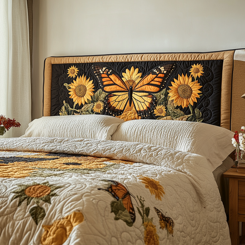Monarch Sunflowers XR2212020CL Quilted Headboard Slipcover