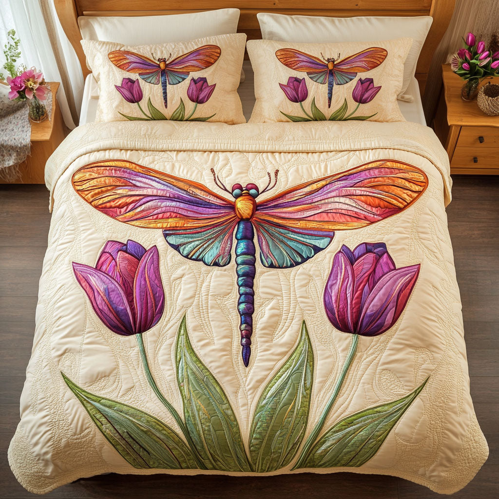 Dragonfly And Tulip WY2502016CL Duvet Cover Set